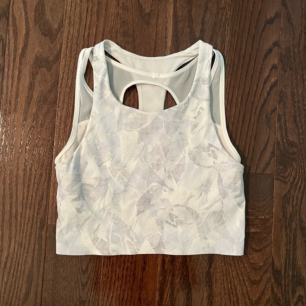 Lululemon cropped workout top.